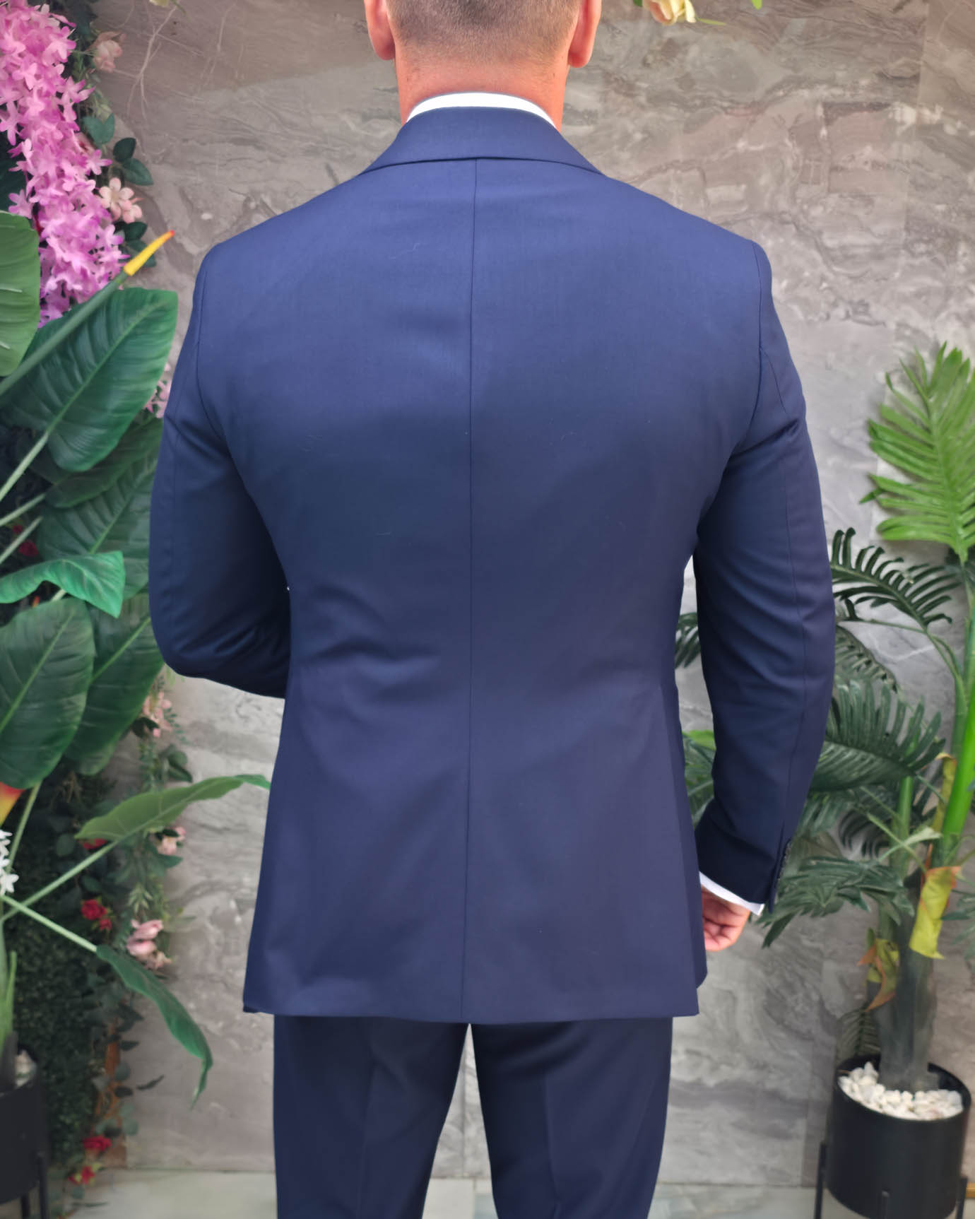 Costum Bărbătesc Slim-Fit 3 Piese – Bleumarin - C5314 - imagine 8