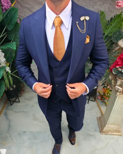 Alternative view of Costum Bărbătesc Slim-Fit 3 Piese – Bleumarin - C5314