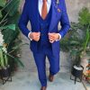 Costum Bărbătesc Slim-Fit 3 Piese – Albastru Electric - C5319