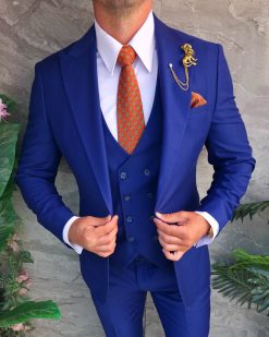 Alternative view of Costum Bărbătesc Slim-Fit 3 Piese – Albastru Electric - C5319