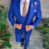 Costum Bărbătesc Slim-Fit 3 Piese – Albastru Intens - C5310