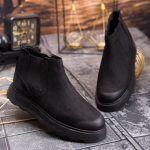 Ghete bărbătești Chelsea – Piele naturală neagră - GH154