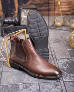 Alternative view of Ghete Chelsea bărbătești – Piele naturală maro - GH155