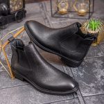 Ghete bărbătești Chelsea – Piele naturală neagră - GH156
