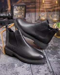 Alternative view of Ghete Chelsea bărbătești negre – Piele naturală - GH157