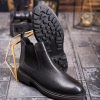 Ghete Chelsea bărbătești negre – Piele naturală - GH157