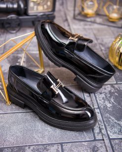 Mocasini de barbati casual, negri, talpa inalta ultra-usoara – AD871