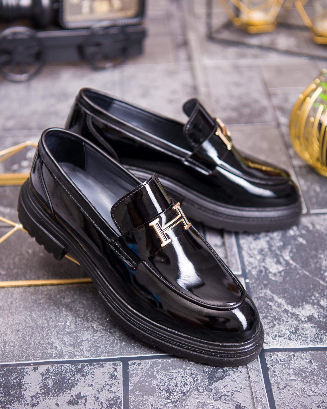 Mocasini de barbati casual, negri, talpa inalta ultra-usoara – AD871 - imagine 3