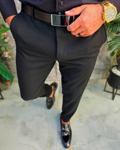 Alternative view of Pantaloni negri, elastici, croiala conica - PN858