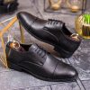 Pantofi bărbătești clasici Cap Toe – Piele ecologică neagră - P1912