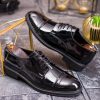 Pantofi bărbătești eleganți Cap Toe – Piele lacuită neagră - P1915