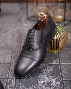 Alternative view of Pantofi bărbătești eleganți Cap Toe – Piele naturală neagră - P1916