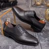 Pantofi bărbătești eleganți Cap Toe – Piele naturală neagră - P1916