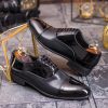 Pantofi bărbătești eleganți Cap Toe – Piele lacuită negru - P1913