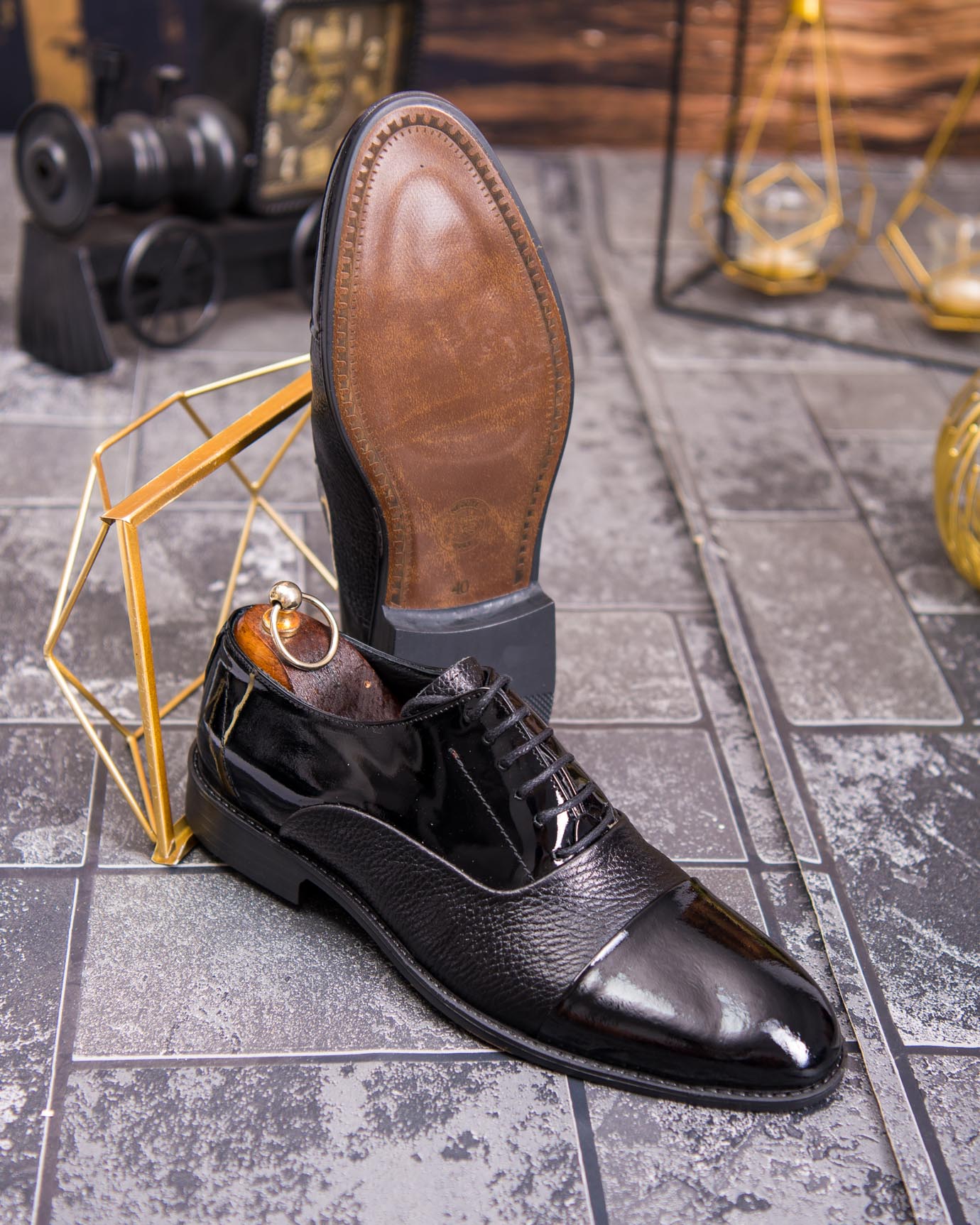 Pantofi bărbătești eleganți – Piele naturală și lacuită - P1917 - imagine 3