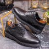 Pantofi eleganți din piele naturală – Negru clasic cu detalii brogue - P1908