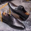 Pantofi bărbătești clasici din piele naturală – Negru elegant Derby - P1909