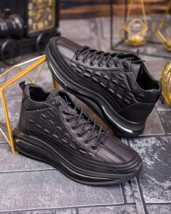 Alternative view of Pantofi sport bărbătești din piele naturală – design modern textură croco - P1907