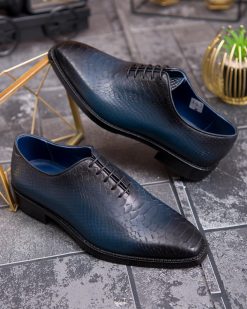 Pantofi de barbati, bleumarin, din piele naturala- P1889