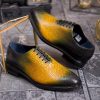 Pantofi de barbati, galbeni, din piele naturala- P1890