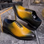 Pantofi de barbati, galbeni, din piele naturala- P1890