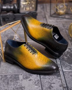 Pantofi de barbati, galbeni, din piele naturala- P1890