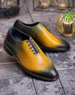 Alternative view of Pantofi de barbati, galbeni, din piele naturala- P1890