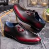 Pantofi de barbati, negru/bordo, din piele naturala- P1892