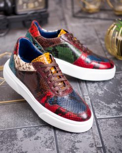 Alternative view of Sneaker de barbati, multicolor, din piele naturala- P1900