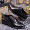 Pantofi de barbati, negri, din piele naturala, semi-lac - P1899