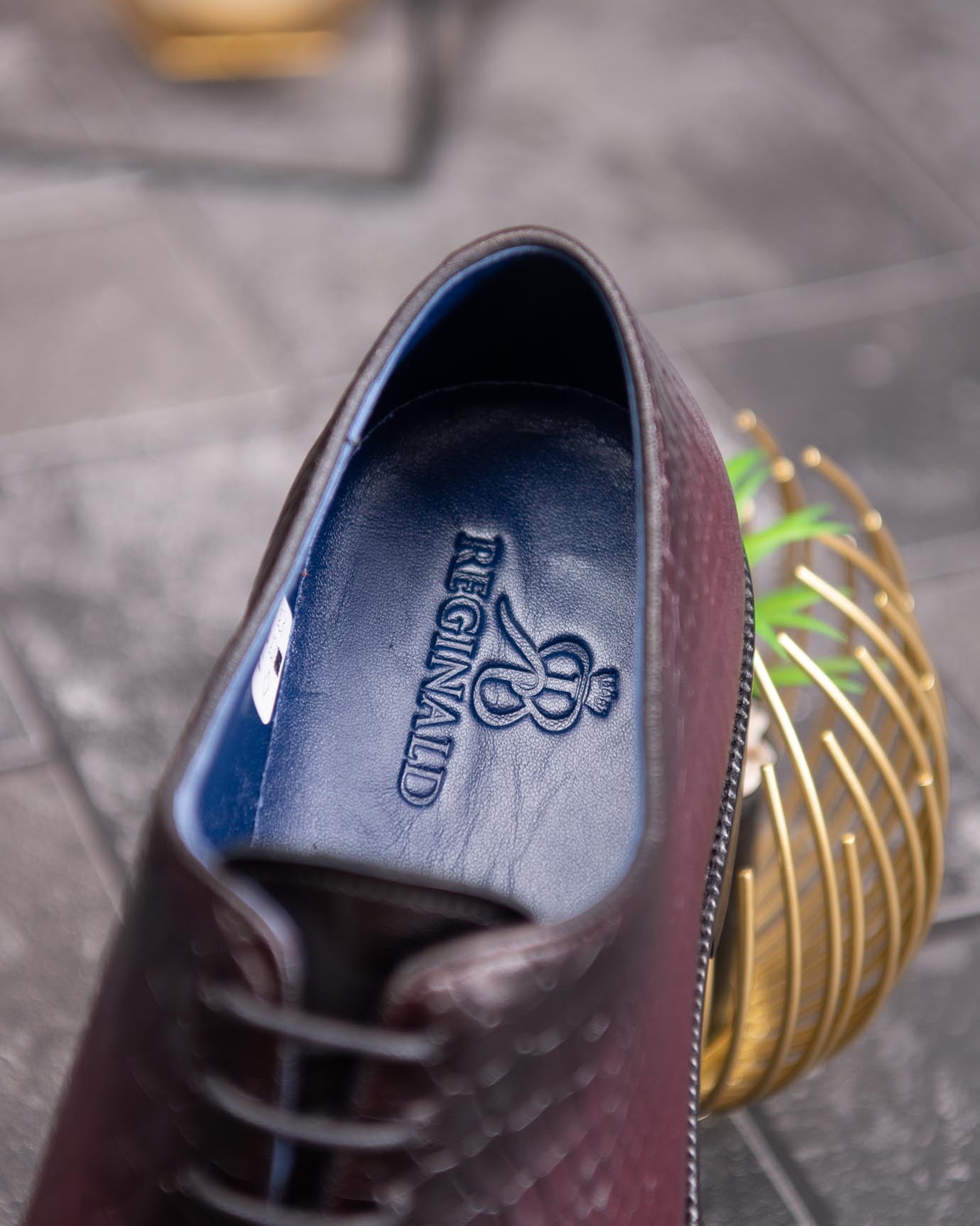 Pantofi de barbati, bordo/negru, din piele naturala cu model croc - P1896 - imagine 4