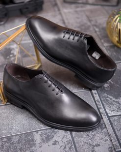 Pantofi de barbati, negri, din piele naturala - P1895