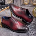 Chaussures pour homme, bordeaux, en cuir naturel - P1885