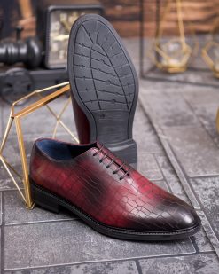 Alternative view of Pantofi de barbati, bordeaux, din piele naturala- P1885