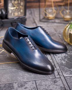 Alternative view of Pantofi de barbati, albastru, din piele naturala- P1886