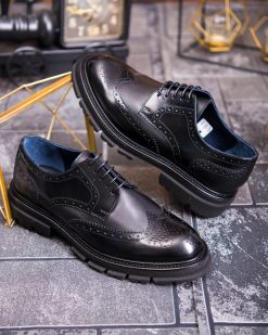 Pantofi de barbati, negru, din piele naturala- P1882