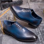 Pantofi de barbati, albastru, din piele naturala- P1886