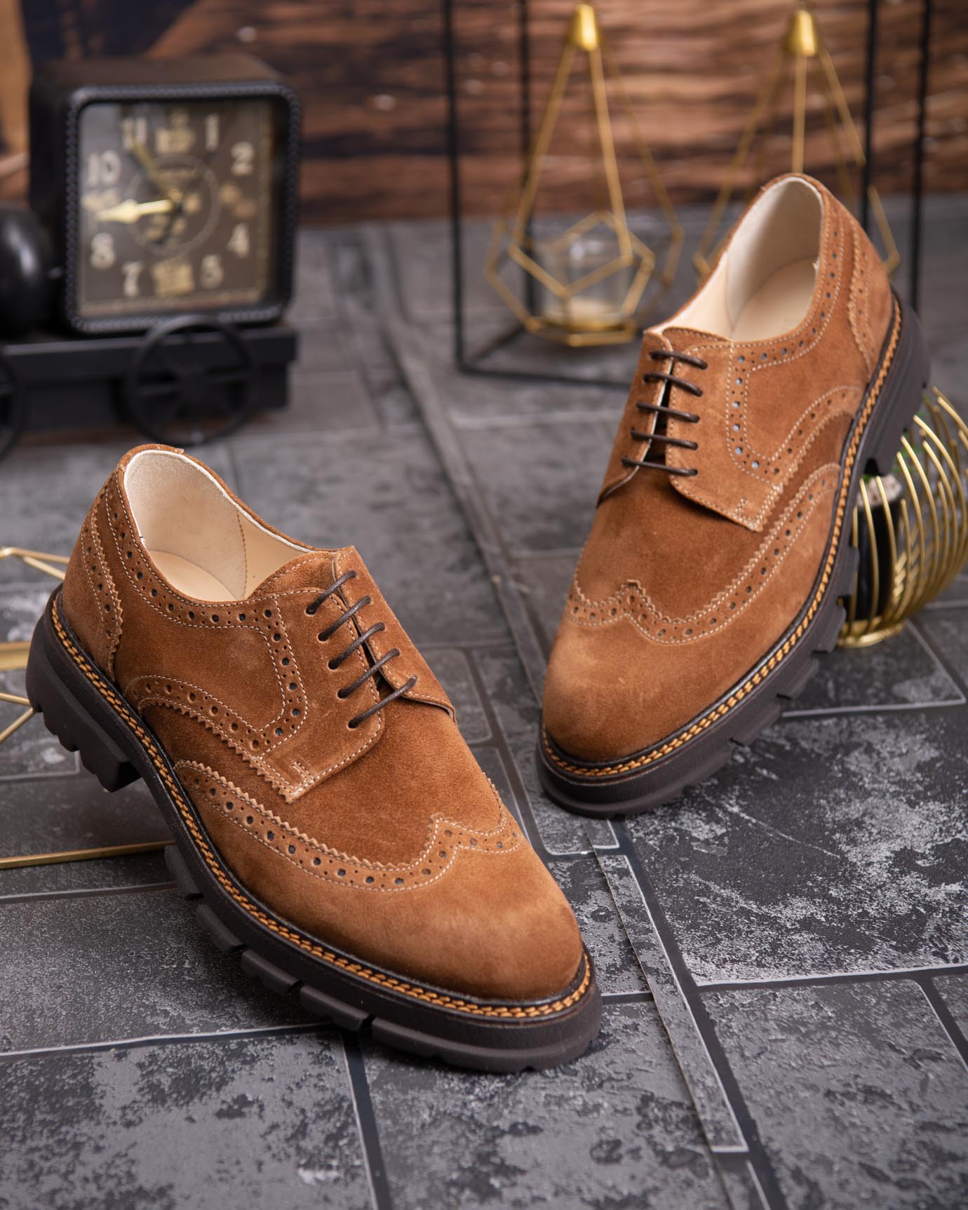 Pantofi de barbati, maro, din piele naturala- P1887 - imagine 2