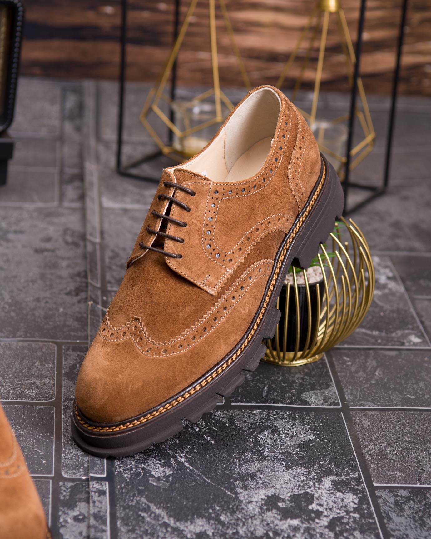 Pantofi de barbati, maro, din piele naturala- P1887 - imagine 4