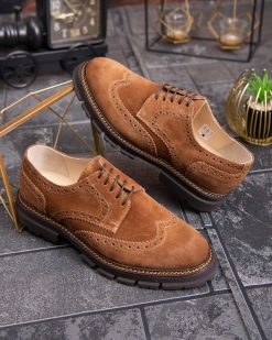 Pantofi de barbati, maro, din piele naturala- P1887