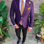 Sacou de bărbați, Slim Fit, Mov-SC1103