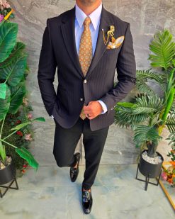 Sacou de bărbați, Slim Fit, Negru-SC1104