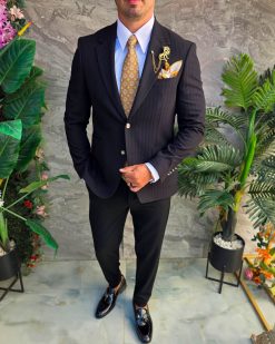 Alternative view of Sacou de bărbați, Slim Fit, Negru-SC1104