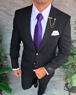 Alternative view of Sacou de bărbați, Slim Fit, Negru-SC1092