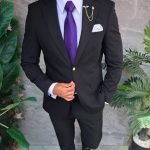 Sacou de bărbați, Slim Fit, Negru-SC1092