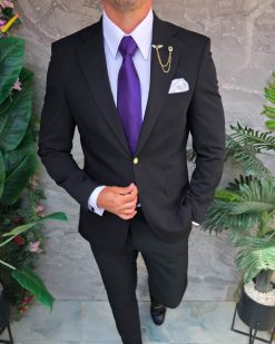 Sacou de bărbați, Slim Fit, Negru-SC1092