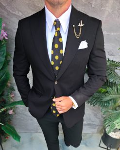 Sacou de bărbați, Slim Fit, Negru-SC1091