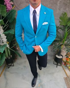 Sacou de bărbați, Slim Fit, Bleu-SC1093