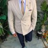 Sacou de bărbați, Slim Fit, Bej, Double Breasted-SC1094