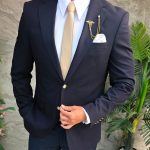 Sacou de bărbați, Slim Fit, Bleumarin-SC1099
